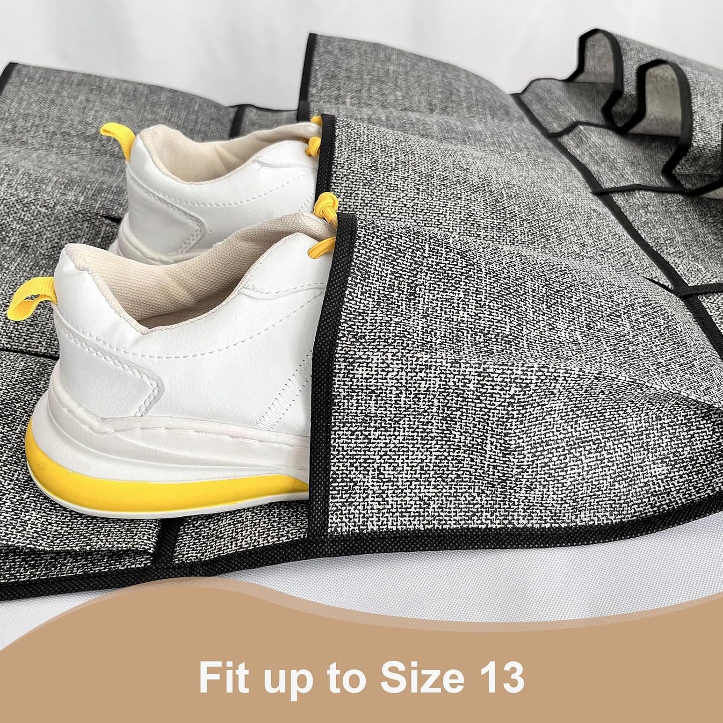 homyfort Over the Door Shoe Organizer, Hanging Shoe Rack Storage Holder with 24 Large Pockets for Closet Door, Men Women Kids Shoes, Cruise (Black)