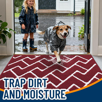 OLANLY Front Door Mat, Non-Slip Rubber Backing, Dirt Resistant and Absorbent, Washable, Easy to Clean Low-Profile Indoor Doormat for Back Door, Entryway, Inside Entrance, 32x20, Grey