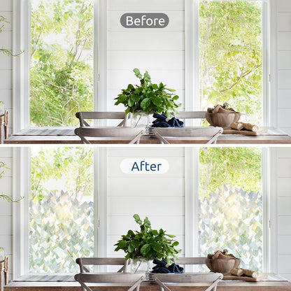 rabbitgoo Privacy Window Film Non Adhesive Frosted Glass Sun Blocking Self Static Cling Decorative for Home Kitchen Living Room, Removable and Reusable, 17.5 X 78.7 inches