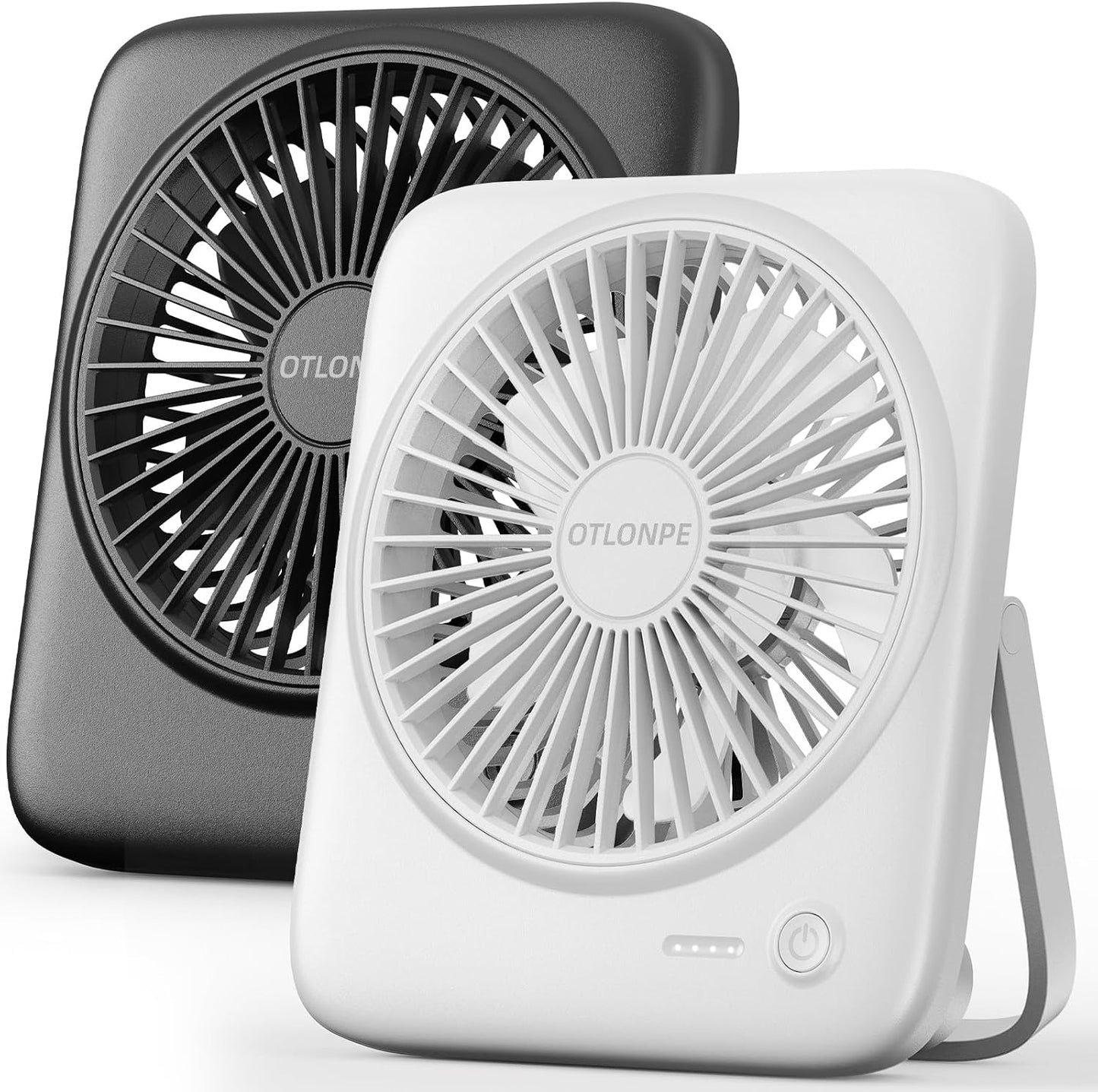 Otlonpe Personal Portable Desk Fan, 4000mAh Small Rechargeable Portable Fan Battery Operated & USB Powered for Travel Sleeping Bedroom Office Home Table, Cordless, Quiet, 4-Speed, 6.5 Inch (Black)