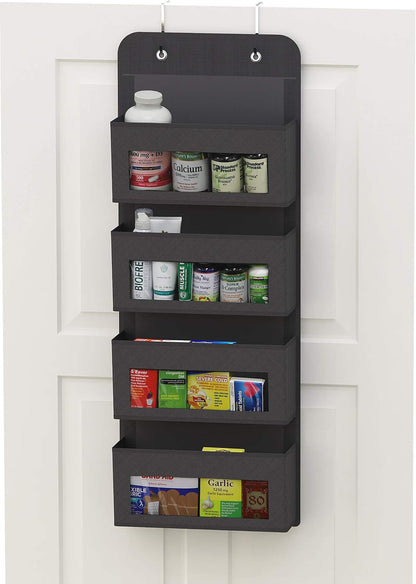 Simple Houseware 6 Clear Window Pocket Over Closet Door Storage Hanging Organizer for Bedroom, Bathroom, Pantry, Beige