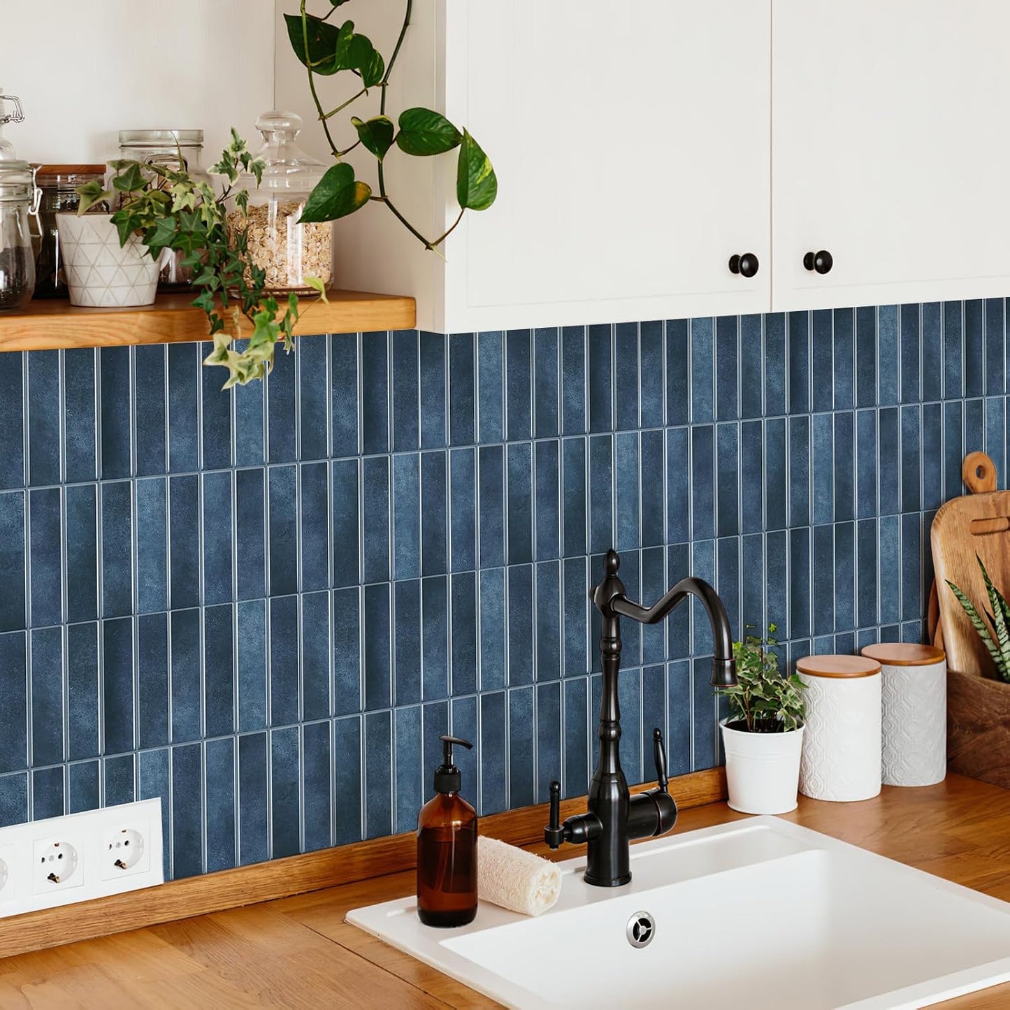 10 Sheets Thicker Design Peel and Stick Backsplash, Self Adhesive Wall Tiles, Stick on Backsplash for Kitchen and Bathroom, 11.8"x11.8",Beige