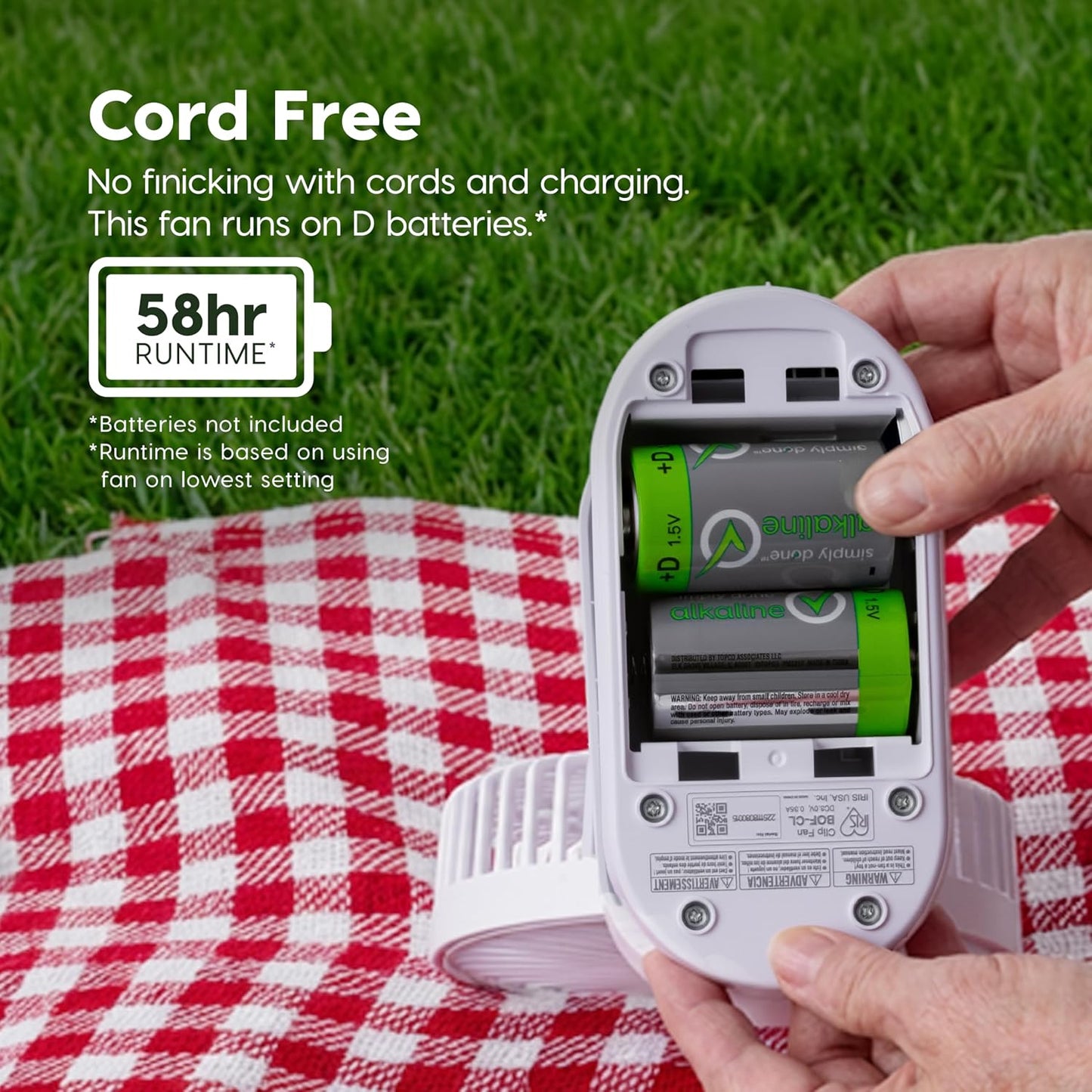 IRIS USA WOOZOO 3.5" Cordless Portable Clip On Fan, USB-C Rechargeable Fan, LED Light, Mosquito Repellent Tray, 360° Tilt, 3 Speeds,Bedside Kitchen Camping Golfing Outdoor Use, Black