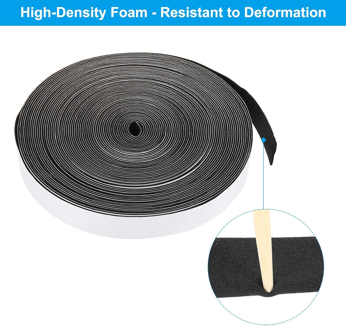 PATIKIL Weather Stripping Door Seal Strip, 3/8 Inch x 1/4 Inch x 32 Ft Self Adhesive Soundproof High Density Foam Tape Insulation for Door Window Air Conditioning, White - Colors A