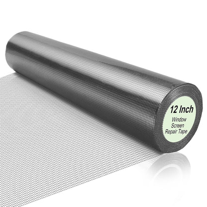 CroBlissful Extra Wide 5 inch x 20 ft Window Screen Tape Mesh Repair Strong Adhesive Waterproof Fiberglass Screen Repair Kit Patch for Window Door Tears Holes(Black)