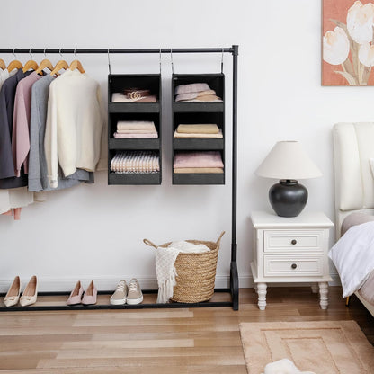 GRANNY SAYS 3-Shelf Hanging Closet Organizer and Storage, Collapsible Hanging Closet Shelves, Hanging Organizer for Closet & RV, Gray, 29 ½" H X 12" W X 12" D, 1-Pack