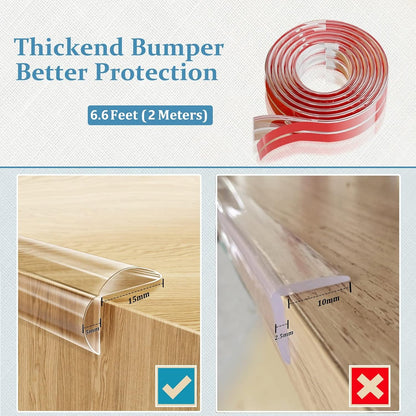 Edge Protector Baby Proofing Corner Protectors Silicone Desk Edge Cushion Child Safety Edge Covers Bumper for Table, Cabinets, Crib, 13ft x 1.2 Inch Edge Protector Strip with 4 Pack Corner Guards
