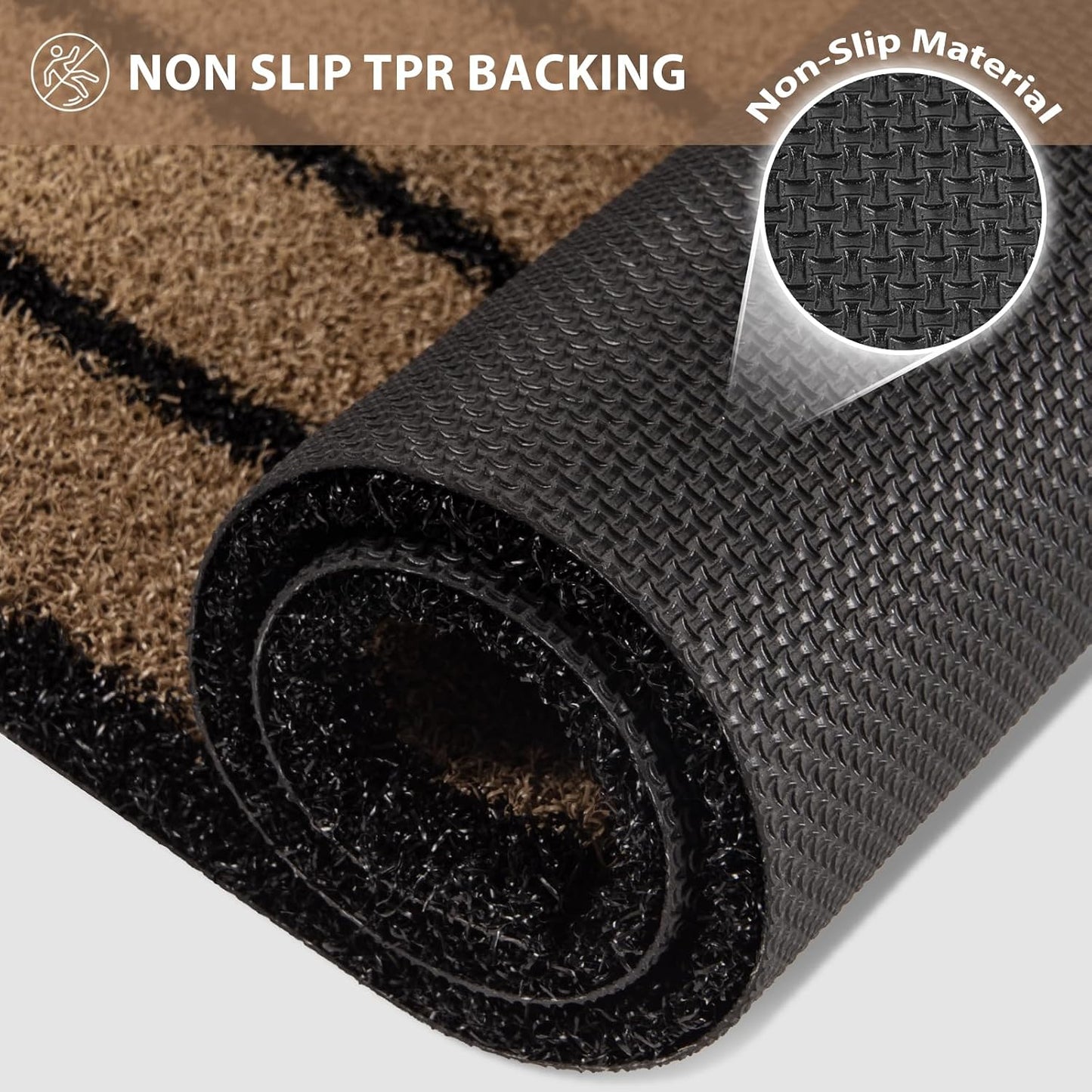 Outdoor Front Door Mat 32" x 48", Dirt Trapping Outside Entrance Rug, Non Slip Shoe Scraper, Heavy Duty Commercial Rug for Patio, Garage, Traffic Area, Office, Roll Packing