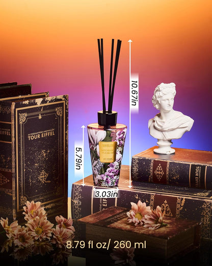 M&SENSE Reed Diffuser Set, Jasmine Sandalwood Scented 6.3 fl oz Natural Essential Oil Diffusers with Sticks, Non-Toxic Organic Air Freshener, Long-Lasting Fragrance Oils for Home Bathroom Living Room