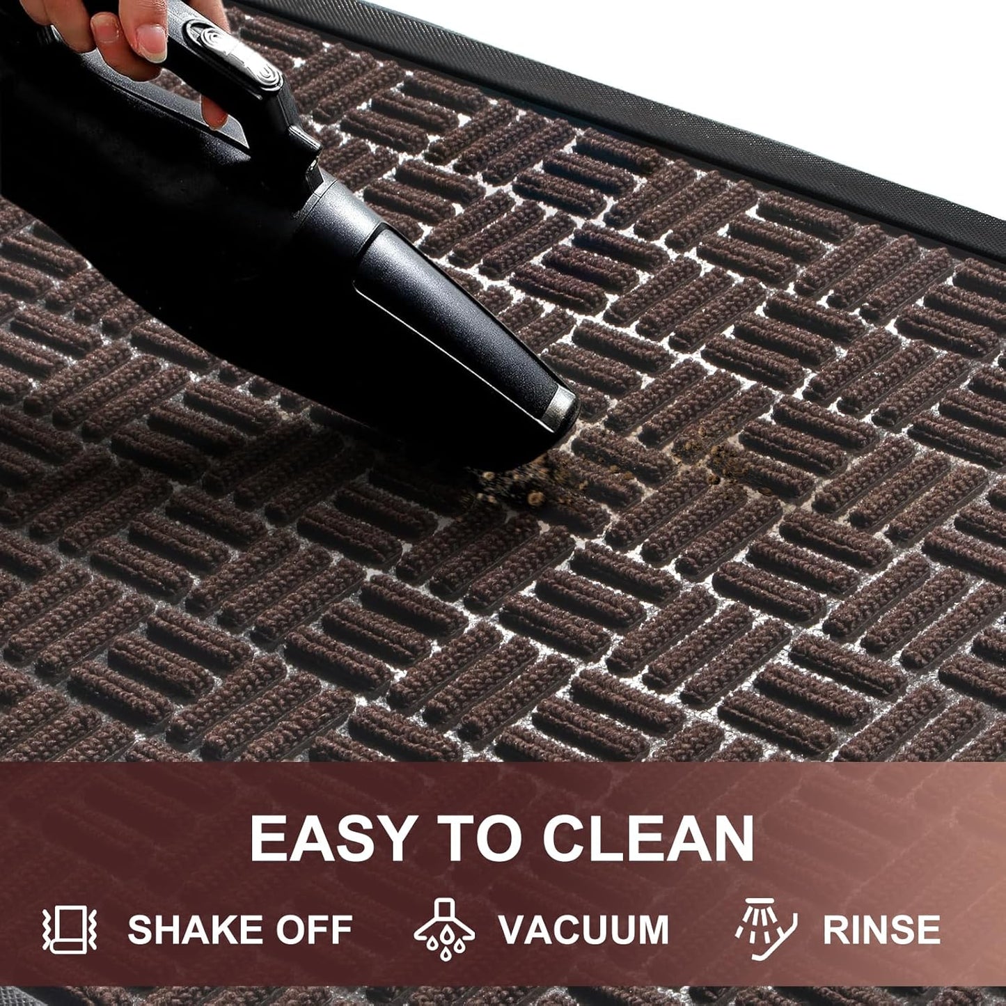 Mibao Front Door Mat, Heavy Duty Durable Welcome Mat for Outdoor Indoor, Dirt Trapper Waterproof Super Absorbent Door Mat for Entryway Outside Patio Porch, 29.5" x 17", Grey