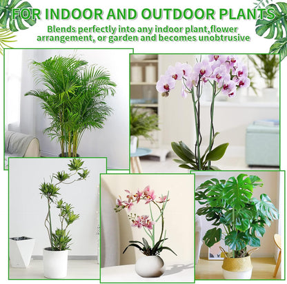 ROADPLUM 4 Pack 39.37" Detachable Twig Plant Support Stakes Set, Blends in to Plant, Branch Plant Sticks with Orchid Clips Twist Plant Ties, Twig Trellis for Indoor Outdoor Plants Potted Plants Flower