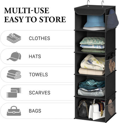 Simple Houseware 6 Shelf Hanging Closet Organizer, Gray