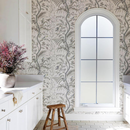 DOWELL Window Privacy Film, Frosted Glass Window Film, Static Cling Non-Adhesive Glass Clings, Sun Blocking Opaque Coverings, Reusable Door Stickers for Bathroom Home Office, Pure, 17.5" x 78.7"