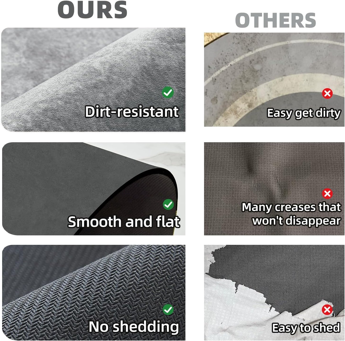 TYUU Bath Mat, Bathroom Rugs Non Slip Washable Thin Absorbent Quick Dry Bath Mat Fits Under Door Bathroom Floor Mat Perfect for Bath, Shower, or Sink 16"x24" Dark Grey