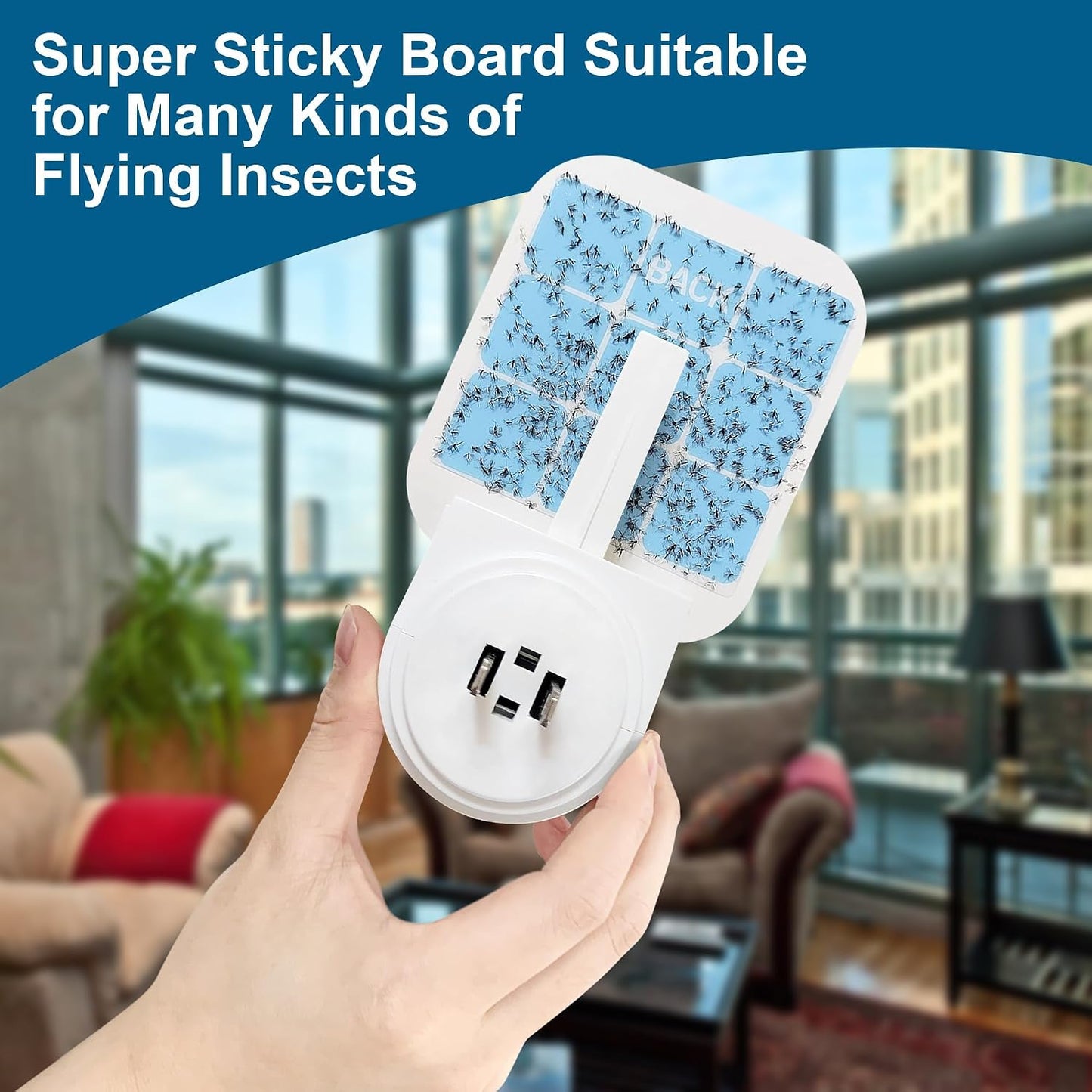 48 Pack Fly Trap Refill Glue Cards Compatible with Safer Home | replacement sticky glue boards for indoor fly traps,with strong adhesive for fruit flies,gnats and moths