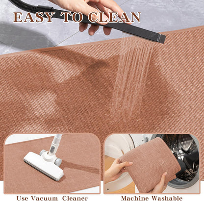 chakme Bathroom Rugs Mat 24x17, Ultra Thin Non Slip Bath Mat Small Quick Dry Absorbent Bath Mat for Bathroom Floor, (Dark Beige, 24"x17")