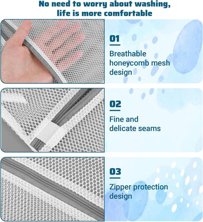 4Pcs Mesh Laundry Bags for Delicates 30x20cm Small Mini Durable Lingerie Bags for Washing Machine Delicates Laundry Bag for Lingerie Underwear Socks Baby Clothes Travel 11.8 x 7.87 Inches