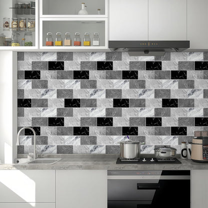 BSABSAQAA 10 Sheets Peel and Stick Backsplash for Kitchen 12"X12" Back Splash Adhesive Subway Wall Tile Sticker for Bathroom on Renter Friendlyn Marble