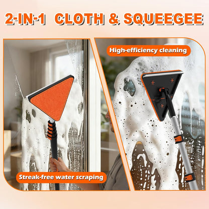 SISUPASSIE 20FT Duster Cleaner Kit, Dusters for Cleaning with Extension Pole, Baseboard & Wall and Window Cleaner Mop for Fan Blades, High Ceiling and Cobweb