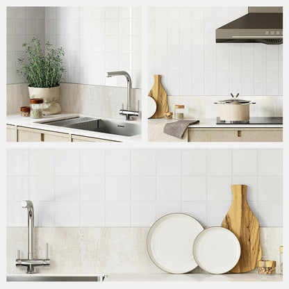 Yoillione Peel and Stick Backsplash for Kitchen: Self Adhesive Wall Tiles for Bathroom - Vinyl Thick Back Splash Tile (10, Light Coffee)