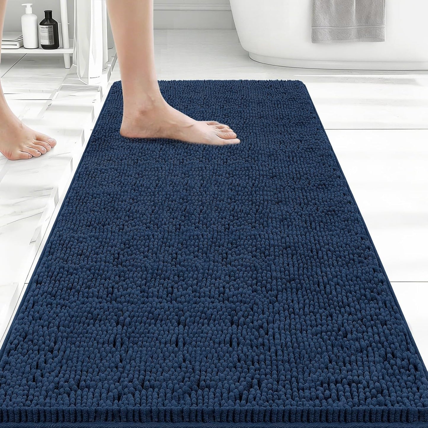 Bcoimo Bathroom Rugs 24x17, Bath Mats for Bathroom Non Slip with Rubber Backing,High Absorbent Microfiber Bath Rugs Quick Drying, Machine Washable, Durable Decor