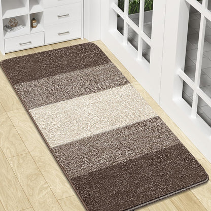 Kitinjoy Indoor Outdoor Door Mat, 32x20 Non-Slip Absorbent Dirt Trapper, Low-Profile Washable Inside Entrance Front Floor Mat, Sturdy Soft Entry Doormats for Entryway, Grey