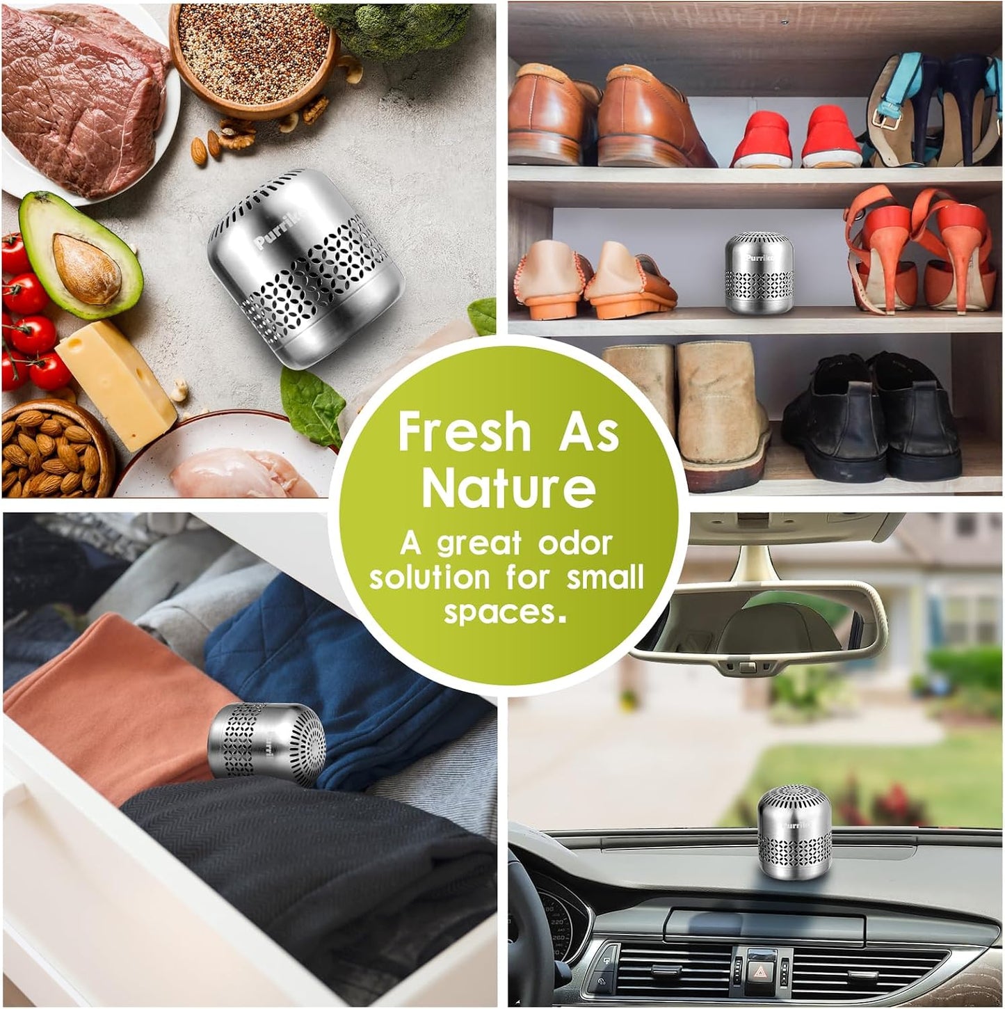 Purriko Refrigerator Deodorizer | Lasts up to 10 Years, Fridge Deodorizer Odor Eliminator, More Effective Than Baking Soda and Bamboo Air Purifying Bags