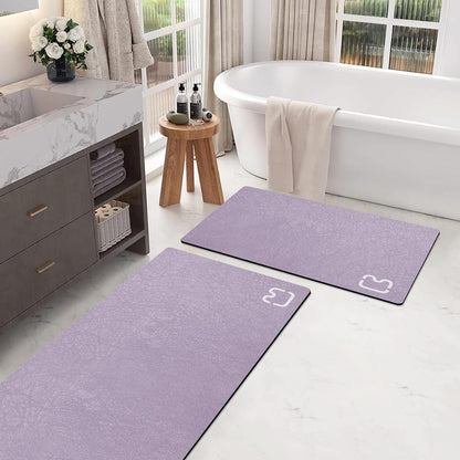 Diatomaceous Earth Bath Mat Rugs Super Absorbent Diatomite Stone Bath Mat Non Slip Quick Dry Thin Bathroom Mat Fit Under Door, Floor Rugs in Front of Bathtub, Shower Room, Sink,15.7"x23.6", Grey
