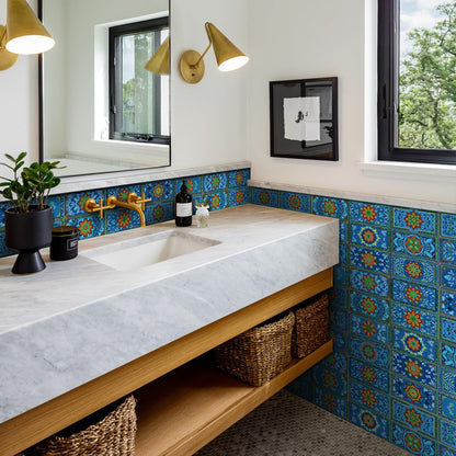 VICCI 32Pcs Tile Decals - Peel and Stick Kitchen Backsplash - Decorative Wall Tiles Stickers 8" x 4" Self-Adhesive Waterproof Removable for Bathroom Cabinets Home DIY Projects Decor