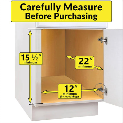 LYNK PROFESSIONAL® Pull Out Under Sink Kitchen Cabinet Organizer - 11.5 in. x 18 inch deep Drawer - Sliding Shelf Organizer for Cabinets and Undersink Storage Shelves - Lifetime Ltd. Warranty – Chrome