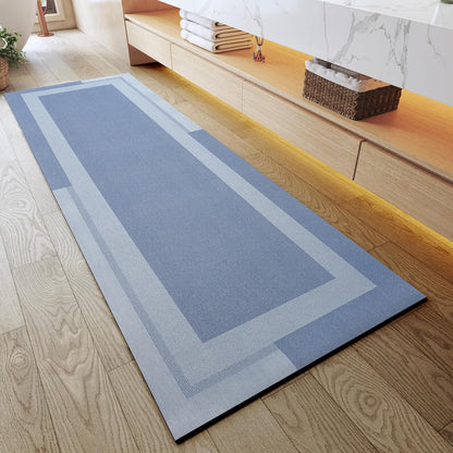 YDKGL Non Slip Bath Mat, Rubber Backing Ultra Thin Bathroom Rugs Fit Under Door Quick Dry Super Absorbent Washable Bath Rug Shower Mat for Bathroom Floor Bathtub Shower Sink, Easy Care Blue 16"x 24"