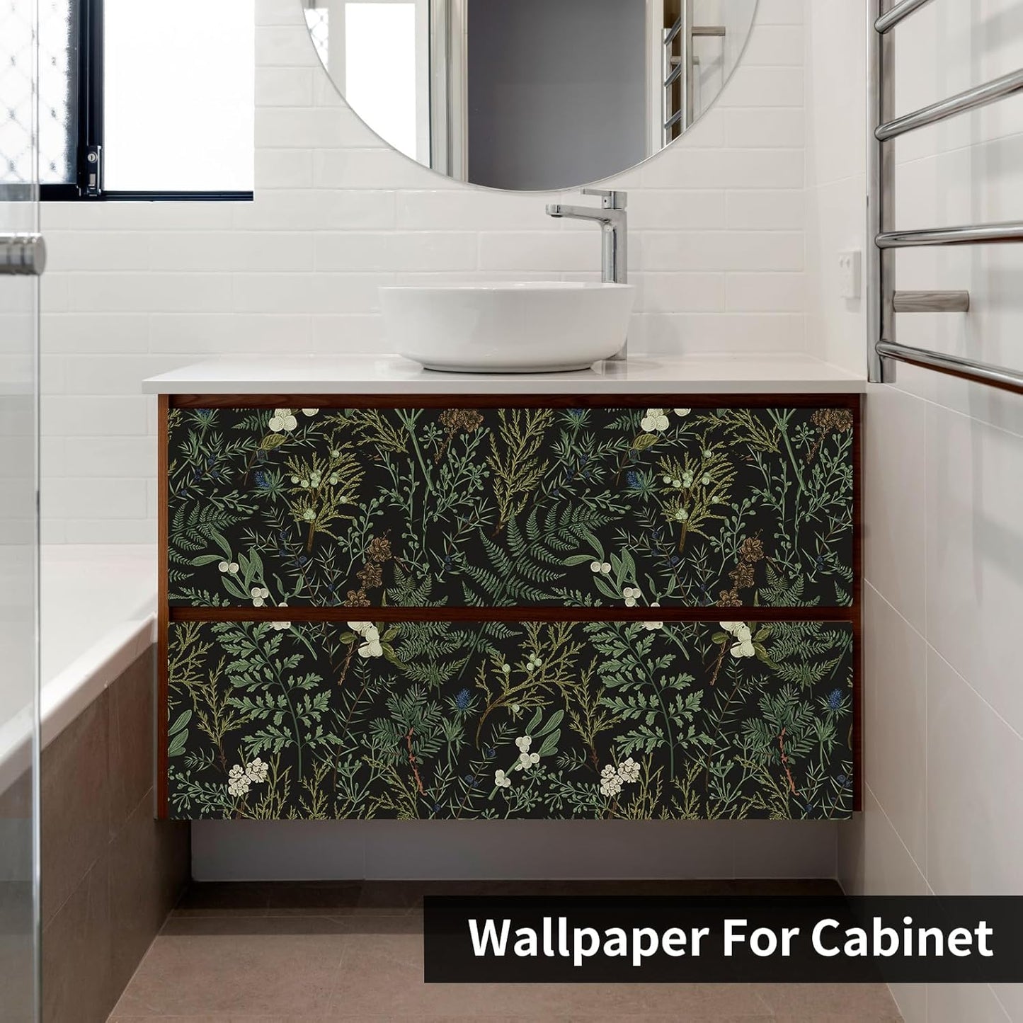 Removable Peel and Stick Wallpaper Boho 17.5 x 118 in Floral for Bedroom Bathroom Easy Peel Off Stick on Wallpaper Contact Paper Renter Friendly Wall Paper