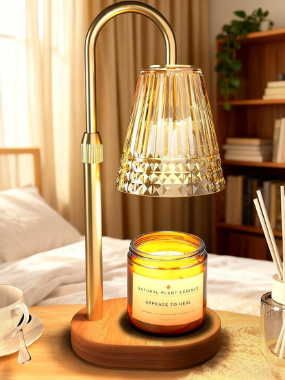 Candle Warmer Lamp with Timer and Dimmer, Flameless Wax Warmer for Scented Jar Candles, Height Adjustable Table Lamp, Cozy Home Decor for Bedroom Living Room, Aesthetic Gift for Women