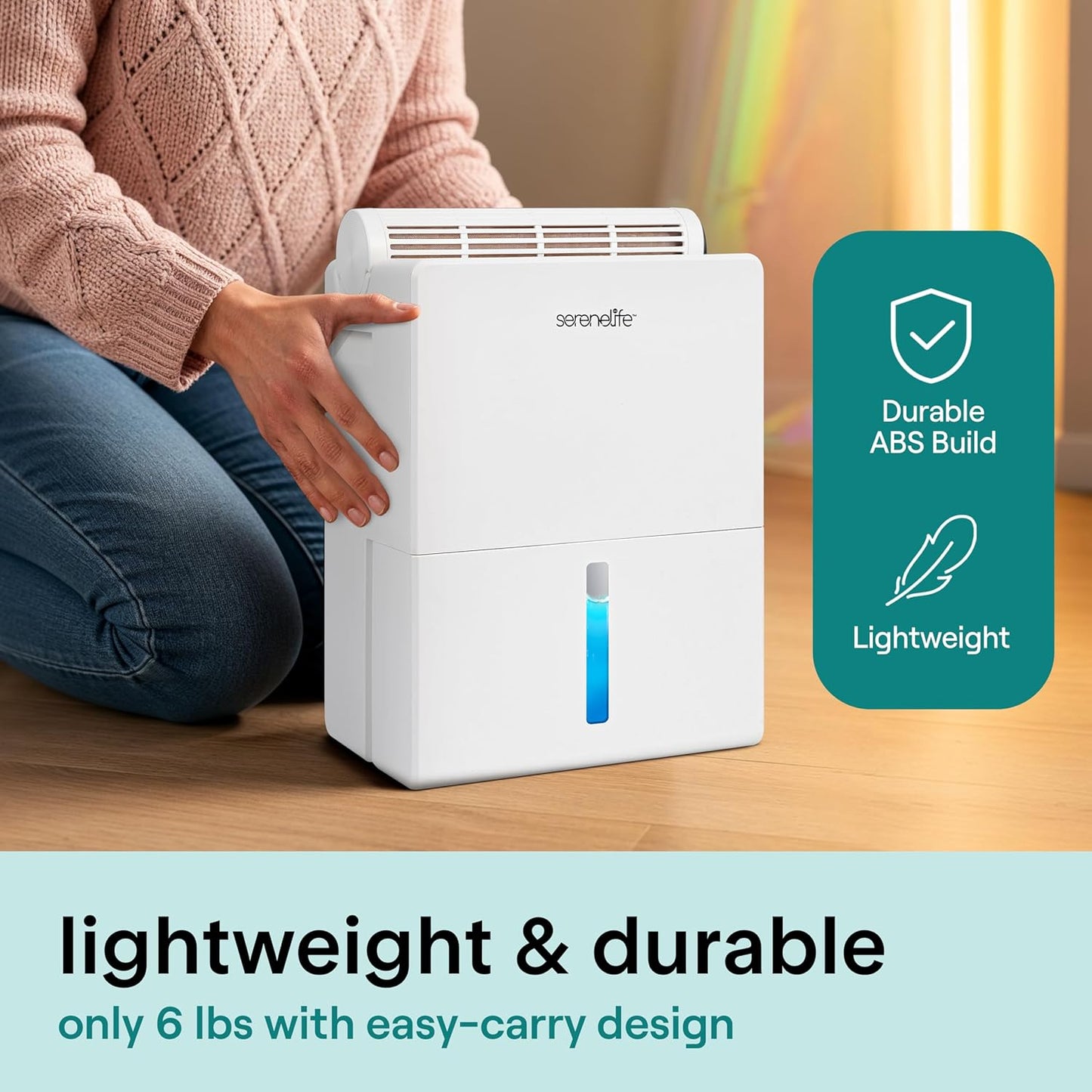 SereneLife Dehumidifier, Quiet 2-in-1 Thermoelectric & Desiccant Dehumidifiers for Home, 85 oz Tank Drying Base w/Small Room Attachment, Smart Humidity Control for Basement, Bathroom, Bedroom, Closet