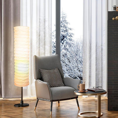 NUOBESTY Paper Floor Lamp Shade Replacement White Floor Lamp Cover Long Standing Lampshade Foldable Protector for Living Room Hotel Home 95cm