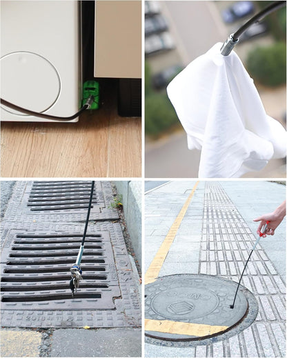 Upgrade 33 Inch Drain Snake Clog Remover with Stronger Claw, Flexible Grabber Tool with Bonus 60 Inch Drain Brush