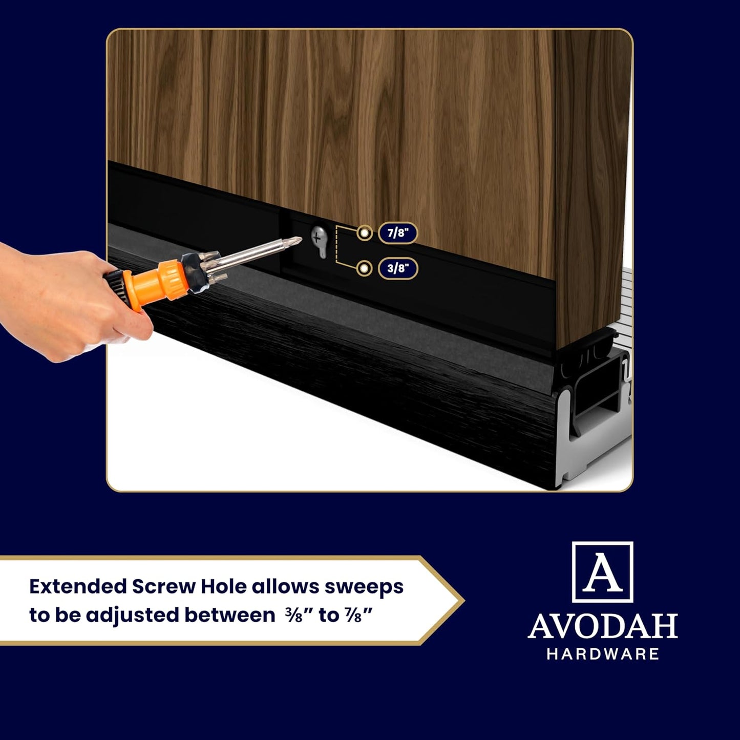 32 Inch Black, Adjustable Double Bubble Door Sweep for Exterior Doors, Under Door Seal with Drip Edge and Punched Drainage Channel, Pre-Notched for Weatherstripping, Trim-to-Fit Avodah Hardware