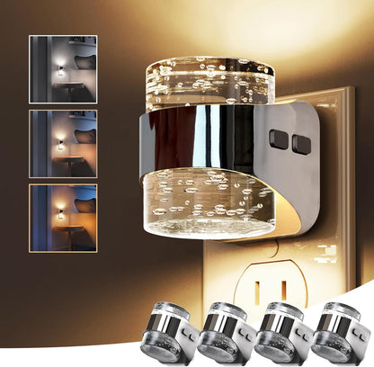 L LOHAS LED Night Light, Bubble Night Lights Plug into Wall,2 Pack 3000K/4000k/5000K Adjustable Color Temperature Night Light,Dimmable Nightlights with Dusk to Dawn Sensor for Rooms Bathroom Hallway