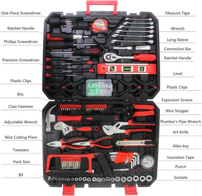 899PCS Tool Set, Household Tool Kit with Rolling Tool Box, Complete Tool Box Set Hand Tool Set with Tool Box, Mechanic Tool Set Rolling Tool Set for Home/Auto Repair Tool Set (Black)