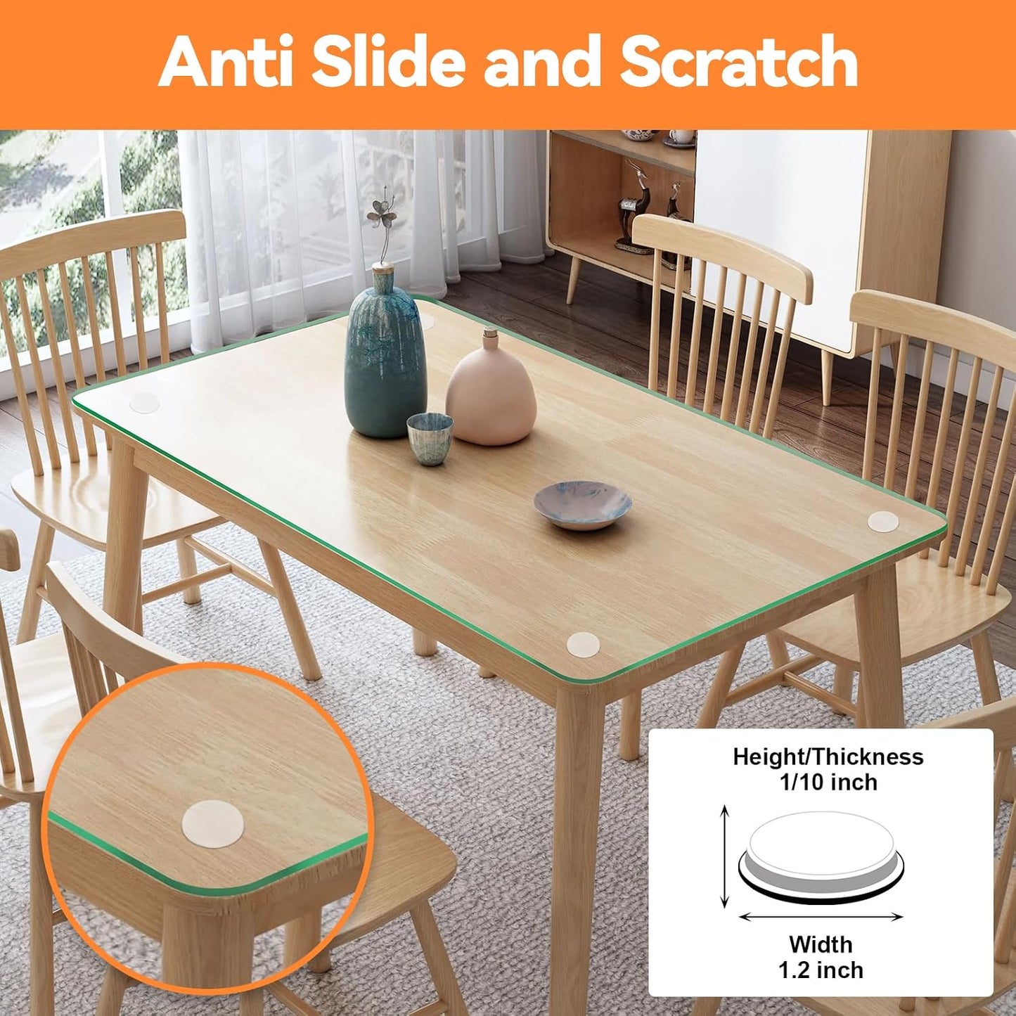 4PCS Long Furniture Bumpers - Wall Protector Guards, Fridge Door Stopper, 5.5x0.7x0.2inches