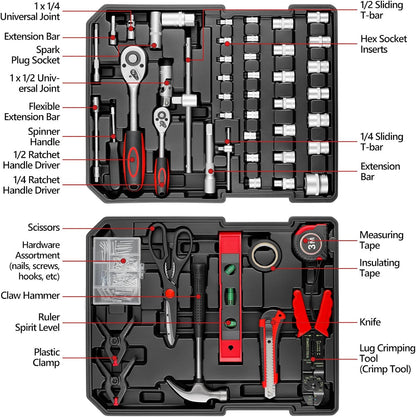 TLGREEN 799pcs Mechanic Tool Set with Aluminum Trolley Case,Home Repair Tool kit,Complete Tool Box Set for Home,Automotive,Dorm,Garage,Black
