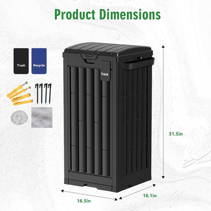 Outdoor Storage Box, 60 Gallon Waterproof Deck Box, Lockable Storage Container, Built-in Reinforcing Metal Rod Outside Resin Bin for Patio, Garden, Poolside and Garage