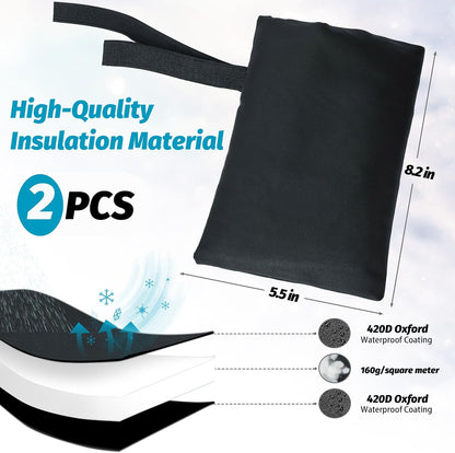 Outdoor Faucet Covers for Winter,2 Pack Faucet Cover Freeze Protection,Insulated Anti-Freeze Waterproof Material,Reusable Faucet Cover Socks for Various Faucet Spigot,Pipe,Garden Hose Bib