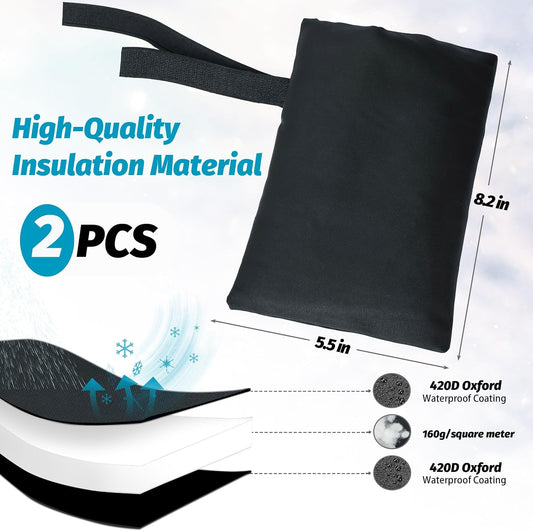 Outdoor Faucet Covers for Winter,2 Pack Faucet Cover Freeze Protection,Insulated Anti-Freeze Waterproof Material,Reusable Faucet Cover Socks for Various Faucet Spigot,Pipe,Garden Hose Bib