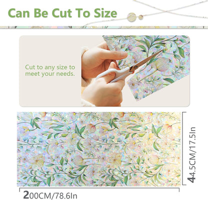 Finnez Window Privacy Film 3D Static Cling Window Film, No Glue Heat Control & 96% UV Blocking for Home Office, Decorative Frosted Glass Cover 17.5 Inch x 6.5 Feet