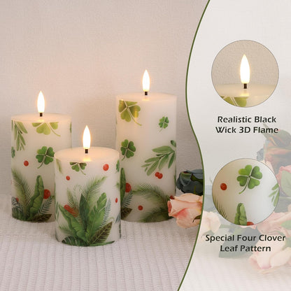 JOIONE Flameless Pillar Candles with Remote, 3 Pack Battery Operated Real Wax LED Candles, LED Candle that Perfect for Home Decorations Fireplace Table, White