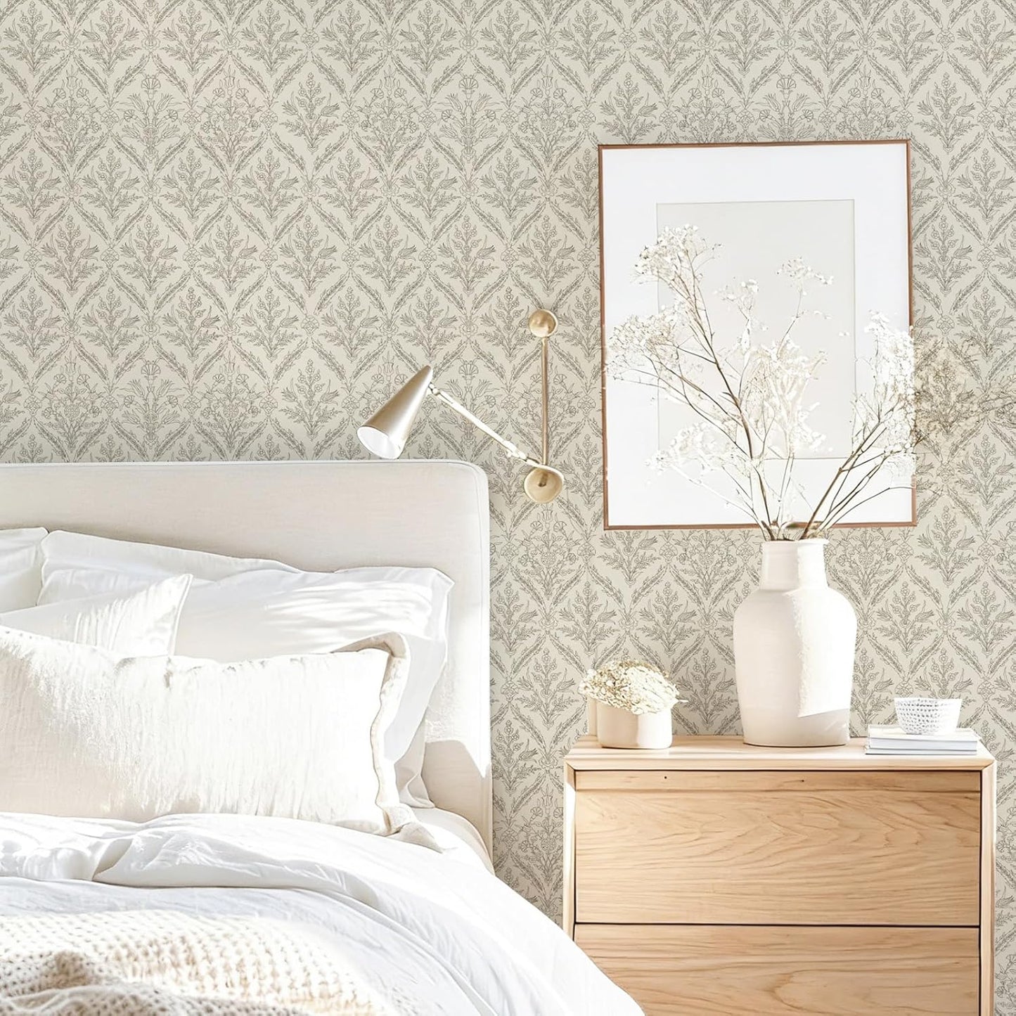 YXTII 17.3" × 78.7" Vintage Wallpaper Peel and Stick Self Adhesive Removable Neutral Wallpaper for Bedroom Drawers Cabinets