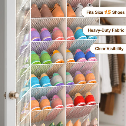 UVIAHOMI Over the Door Shoe Organizer for 20-30 Pairs, 10-Tier, Black