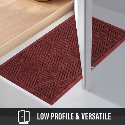 HIYARD Sturdy Front Door Mat, Absorbent Muddy Dirt Resist Welcome Door Mats Outdoor Indoor, Stain and Fade Resistant, Non-Slip Rubber Backing Low Profile Doormat for Entryway, 30×17, Beige
