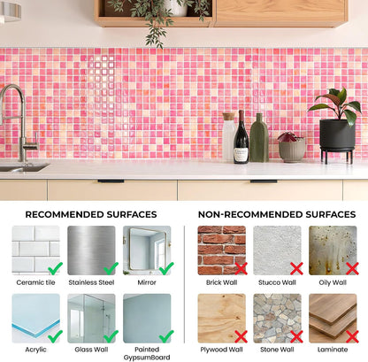 5 Sheets Peel and Stick Backsplash, Self Adhesive Wall Tiles, 3D Adhesive Tile Backsplash, 12"x12"Premium Self Adhesive Wall Tiles Peel and Stickfor Kitchen, Bathroom, RV(Spring Moss)